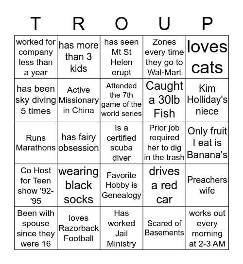 Holiday Game  Bingo Card