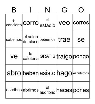 4.2 Practice Bingo Card