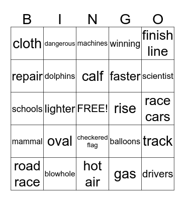 3rd Grade LR Bingo Card