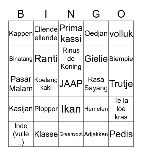 Dorst BINGO Card