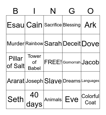 Bible Bingo Card