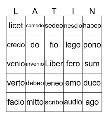 51 Most Important Verbs! Bingo Card