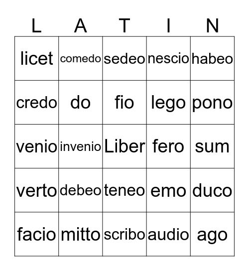 51 Most Important Verbs! Bingo Card