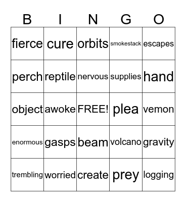 Vocab BINGO Card