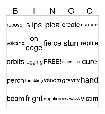 Vocab BINGO Card