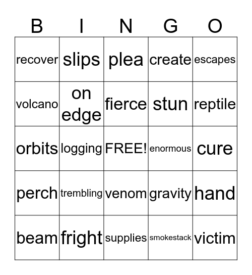 Vocab BINGO Card