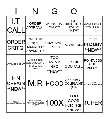 JIMEGANIEL - VACATION EDITION!!!! Bingo Card