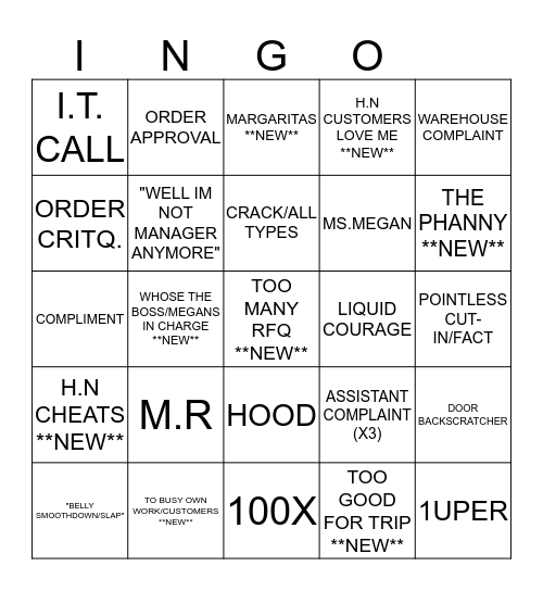 JIMEGANIEL - VACATION EDITION!!!! Bingo Card