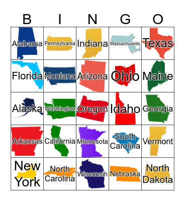 United States  Bingo Card