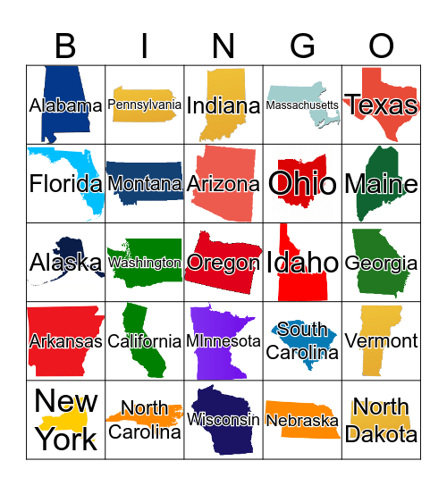 United States  Bingo Card