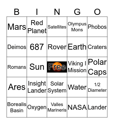 Mars Bingo Card