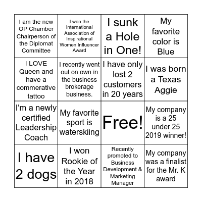 GET TO KNOW KC CONNECT! Bingo Card