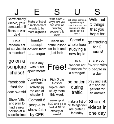 CHRISTLIKE BINGO Card