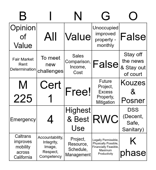 Eminent Domain  Bingo Card