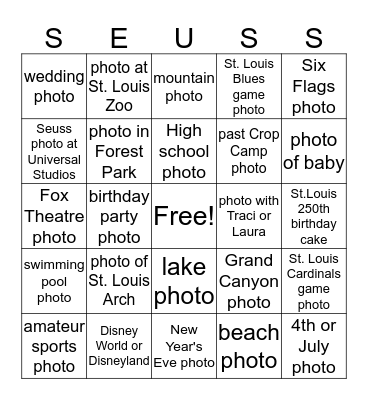 Oh the Places You'll Go! Or Have Been! Bingo Card