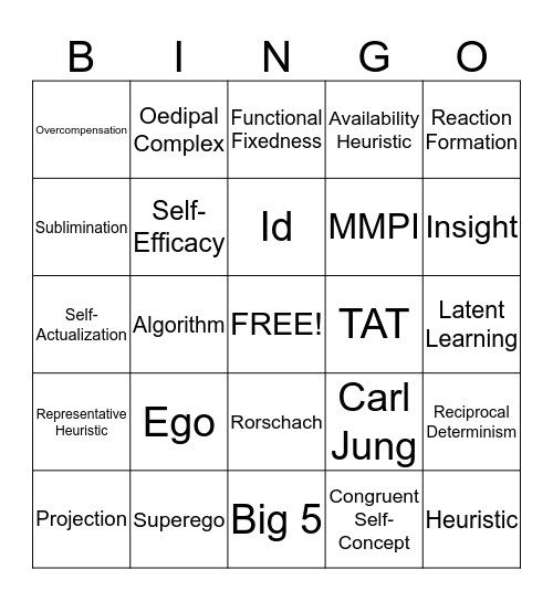 Personality & Problem Solving Bingo Card