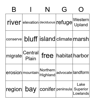 S.S. Chapter 2 Bingo Card