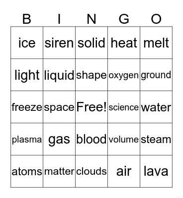 Bingo Matters! Bingo Card