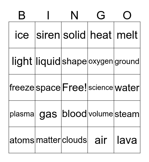 Bingo Matters! Bingo Card