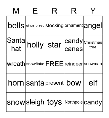 Christmas Bingo Card