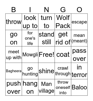 Friday Bingo Card