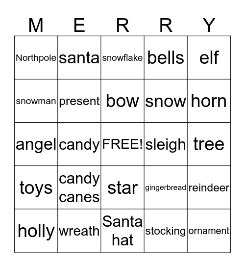 Christmas Bingo Card