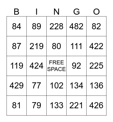 BRANCH BINGO Card