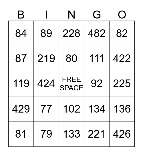 BRANCH BINGO Card
