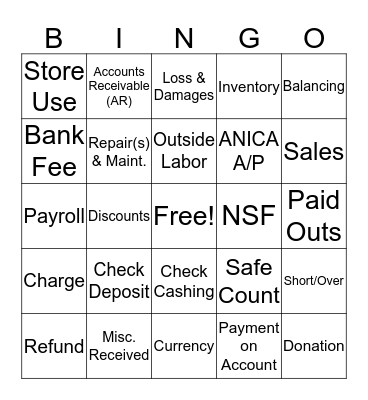 Accounting Bingo Card