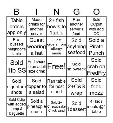 Sell! Sell! Sell! Bingo Card