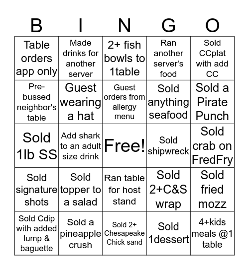 Sell! Sell! Sell! Bingo Card
