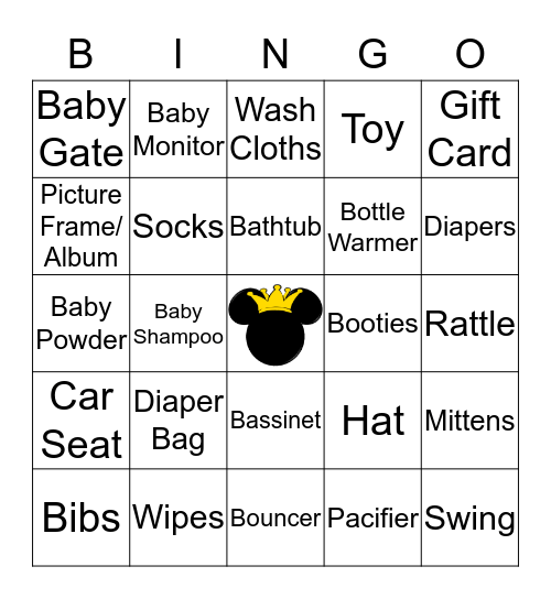 Baby Shower Gift Bingo Card