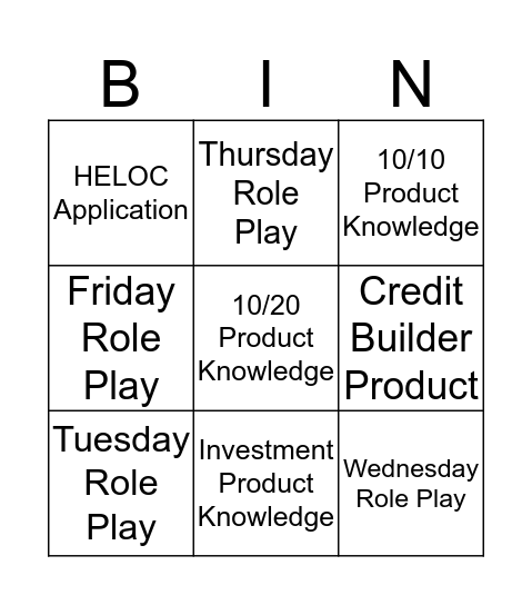 Happening HELOC's  Bingo Card