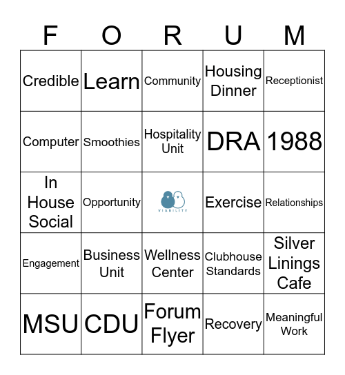 Forum House Bingo Card