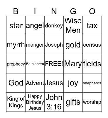 Christmas Bingo Card