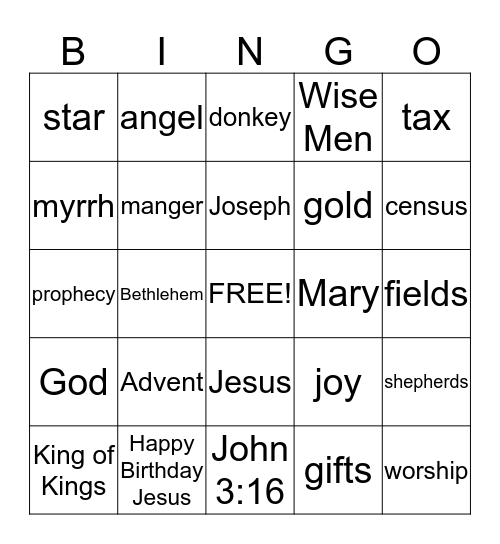 Christmas Bingo Card