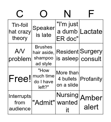 Conf Bingo Card