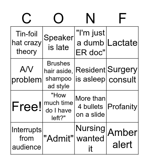 Conf Bingo Card