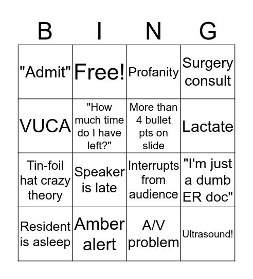 Conf Bingo Card