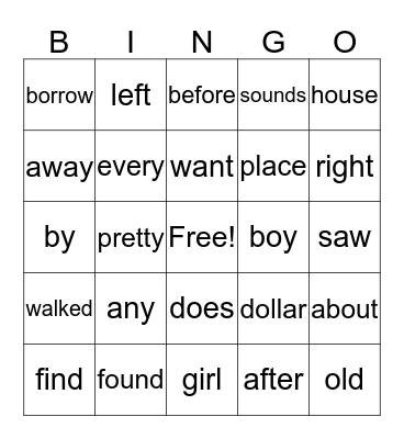100th Day Bingo Card