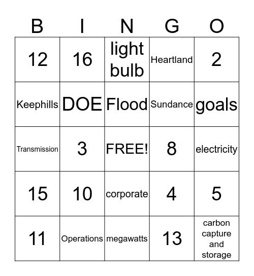 AESO Bingo Card