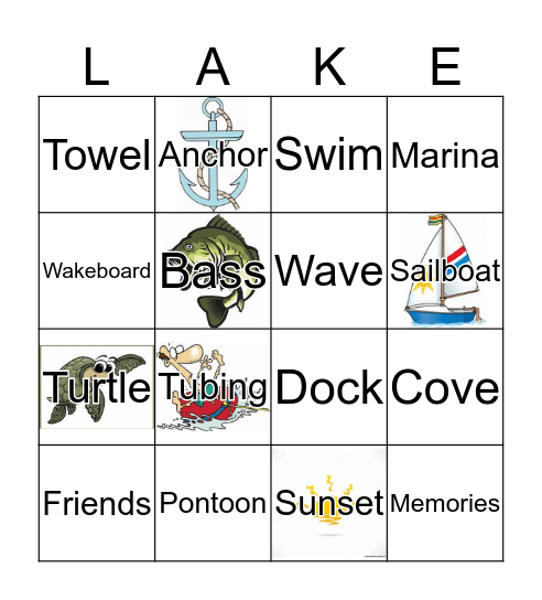 A Day at the Lake Bingo Card
