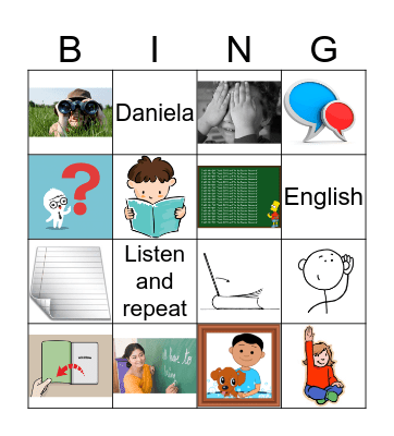 Classroom vocabulary! Bingo Card