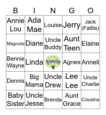 WE ARE FAMILY  Bingo Card