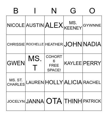 NAME THAT OTA! Bingo Card
