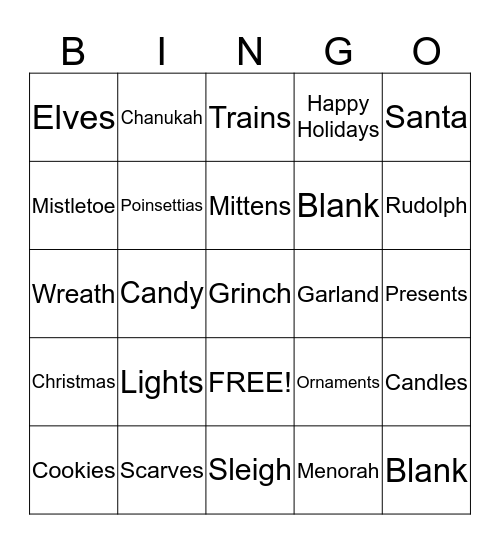 HOLIDAY BINGO Card