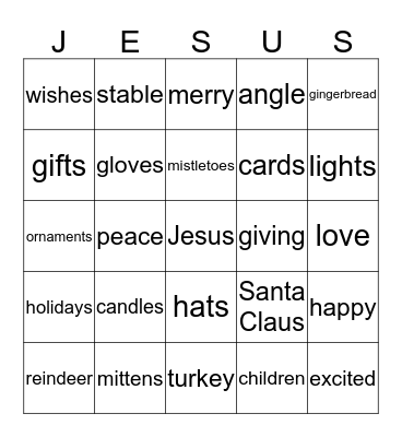 Christmas Bingo Card