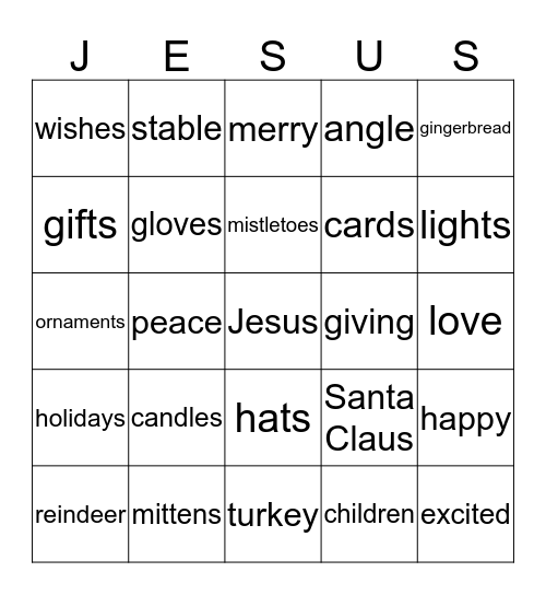 Christmas Bingo Card