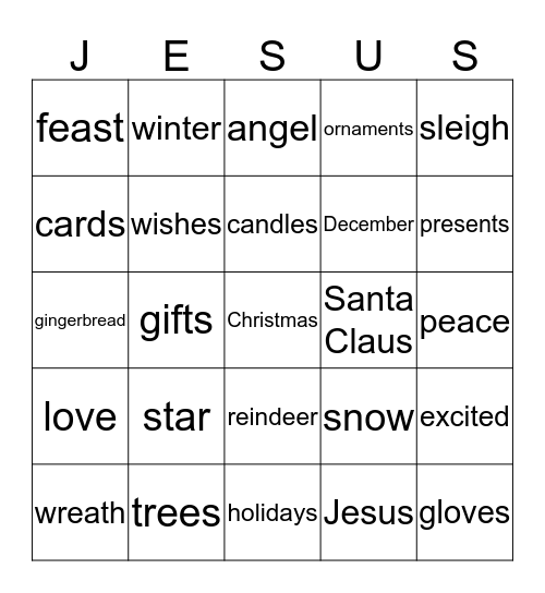 Christmas Bingo Card