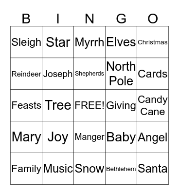 Christmas Bingo Card
